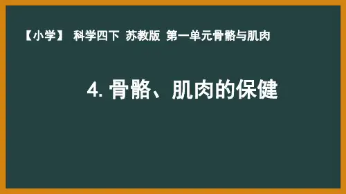 苏教版小学科学四年级下册第一单元第4课优秀PPT课件《骨骼、肌肉的保健》