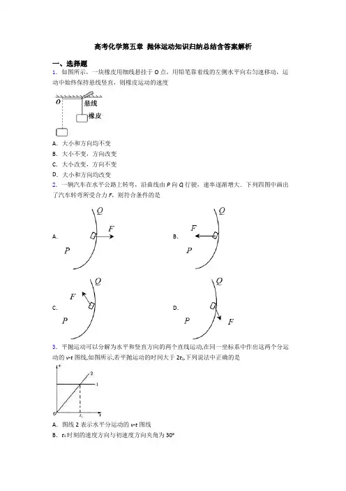 高考化学第五章 抛体运动知识归纳总结含答案解析
