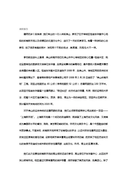 [资料]岭南新天地调研报告