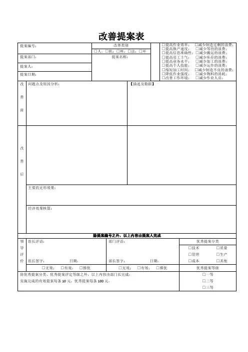 改善提案表模版