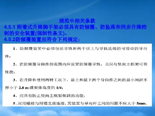精选附着式升降脚手架安全装置PPT40页