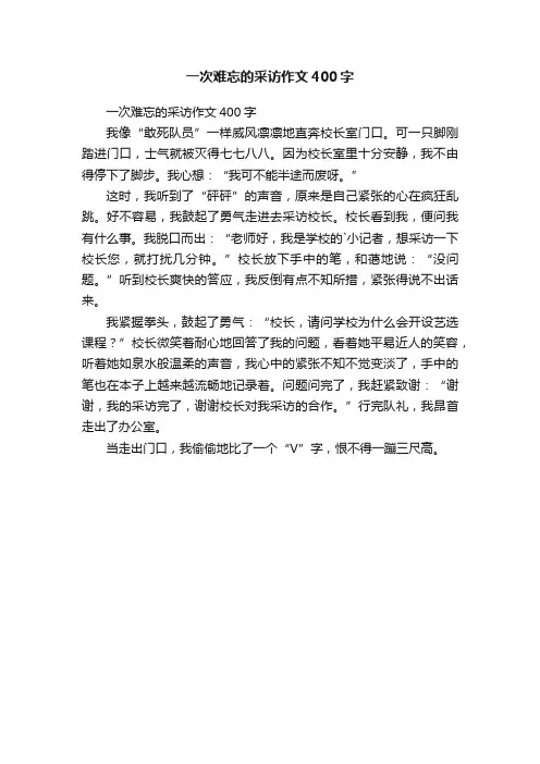 一次难忘的采访作文400字