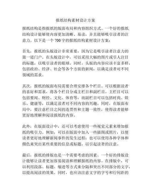 报纸结构素材设计方案