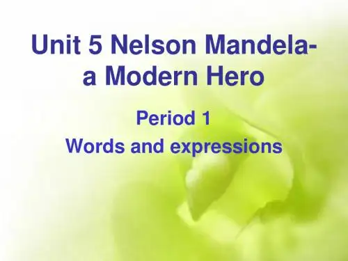 人教版高中英语必修一：Unit 5 Nelson Mandela - a modern hero Words and expressions课件(共25张PPT)