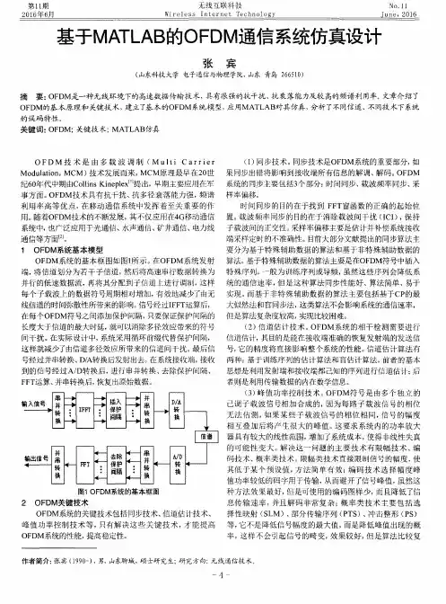 基于MATLAB的OFDM通信系统仿真设计