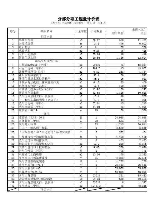 工程装修报价单