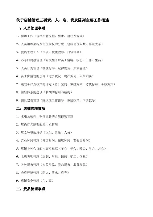 终端店铺人、店、货、陈列