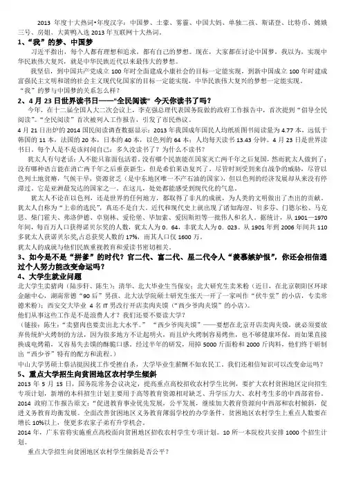 2013年度十大热词