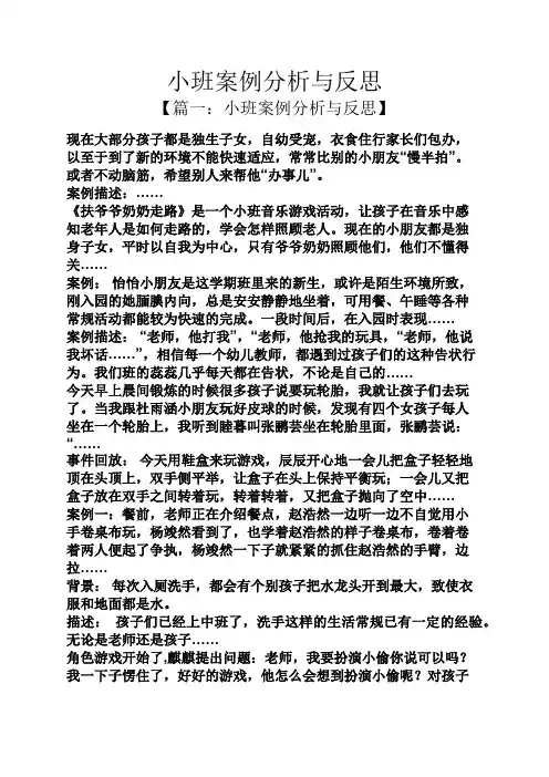 小班案例分析与反思