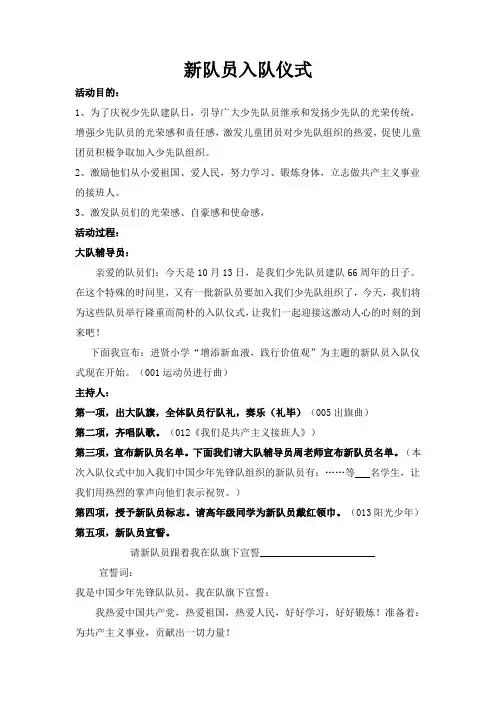 新队员入队仪式