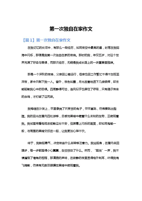第一次独自在家作文