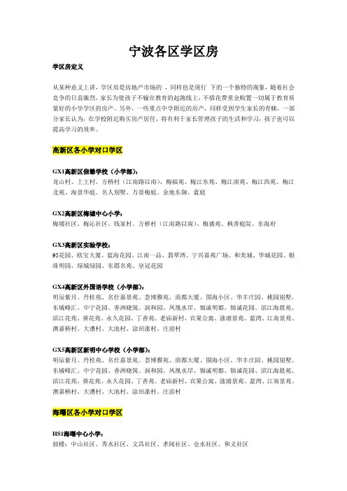 宁波各区学区房一览表