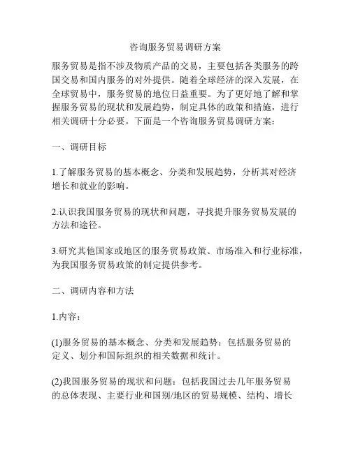 咨询服务贸易调研方案