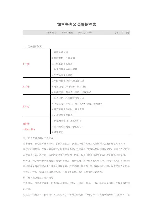 如何备考公安招警考试