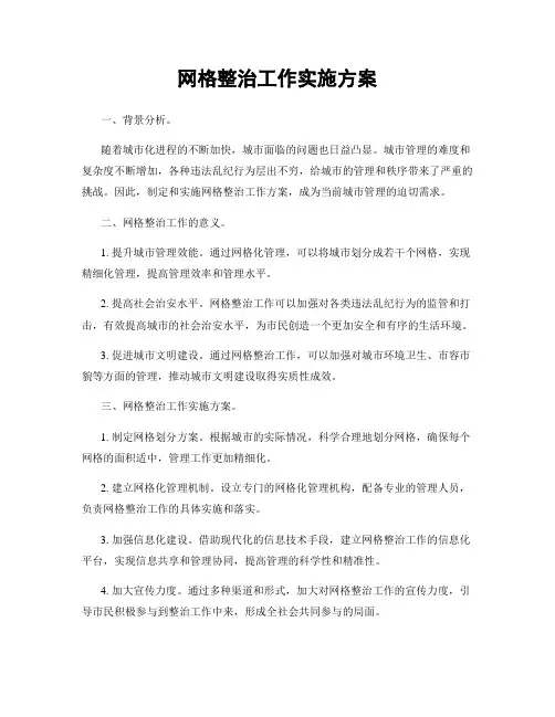 网格整治工作实施方案