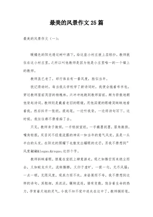 最美的风景作文25篇