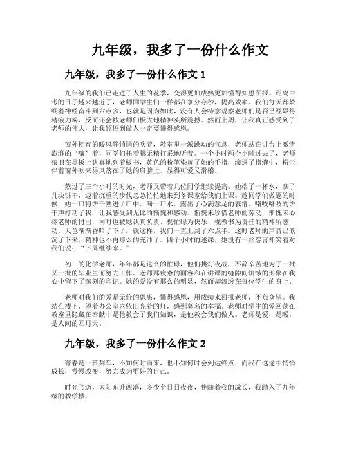 九年级我多了一份什么作文