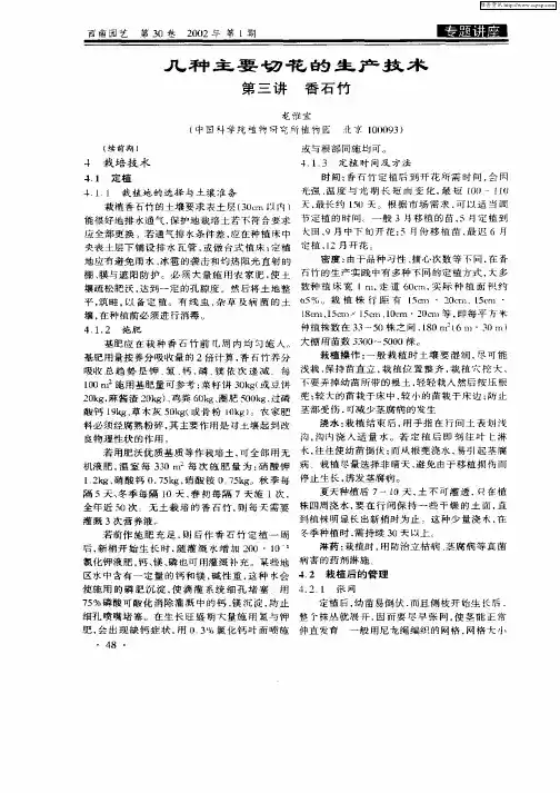 几种主要切花的生产技术—第三讲香石竹