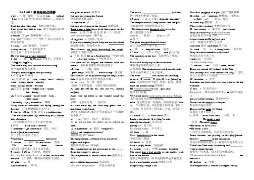 译林版牛津英语8A Unit 7单词知识点讲解