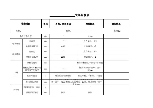 支架验收表