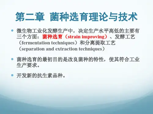菌种选育理论与技术