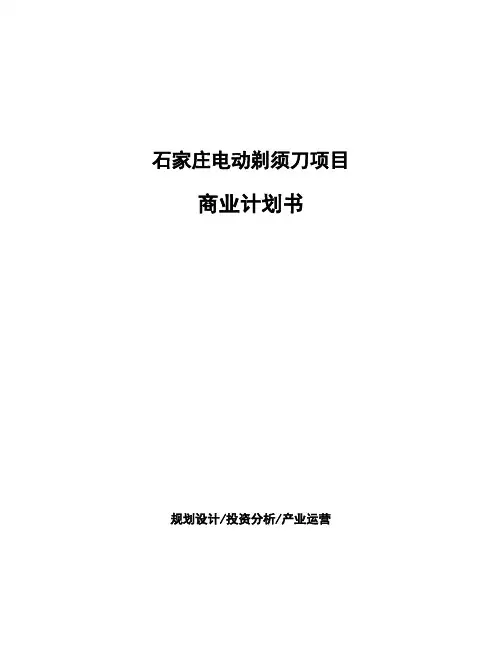 石家庄电动剃须刀项目商业计划书