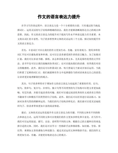 作文的语言表达力提升