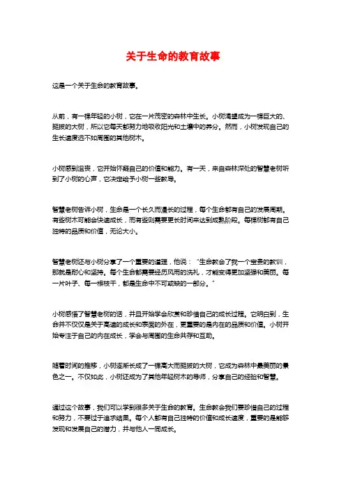 关于生命的教育故事