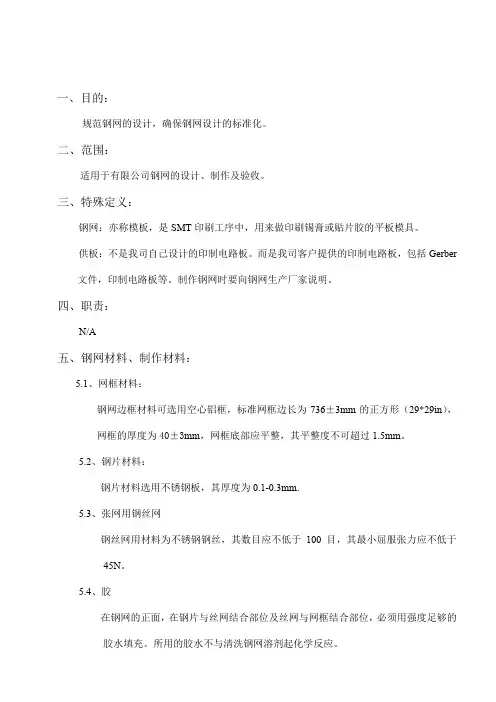钢网开口设计规范