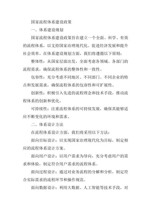 国家流程体系建设政策