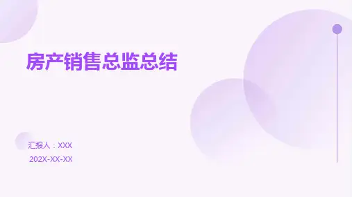 房产销售总监总结PPT