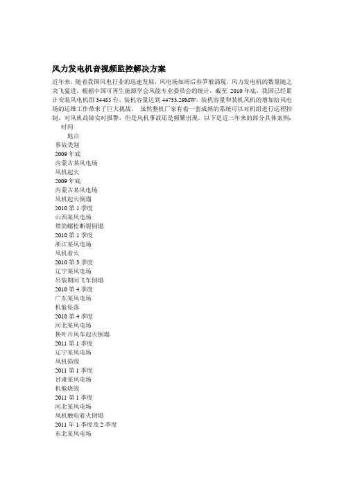 风力发电机音视频监控解决方案