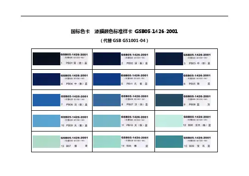 国标色卡漆膜颜色标准样卡GSB05讲解