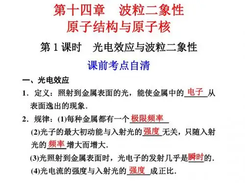 高考物理总复习第十四章波粒二象性、原子结构与原子核PPT课件(4个课件+3个课时规范训练) 通用