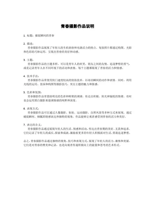青春摄影作品说明