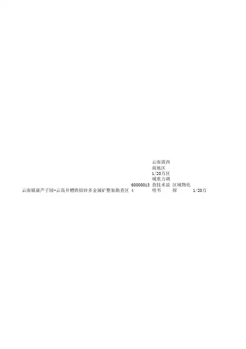 云南镇康芦子园-云高井槽铁铅锌多金属矿整装勘查区