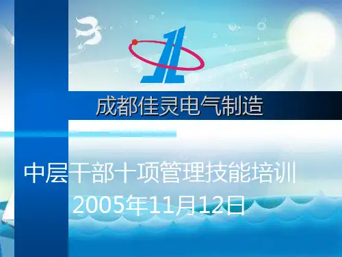 中层干部十项管理技能幻灯片PPT