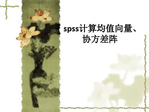 spss计算均值向量、协方差阵ppt课件