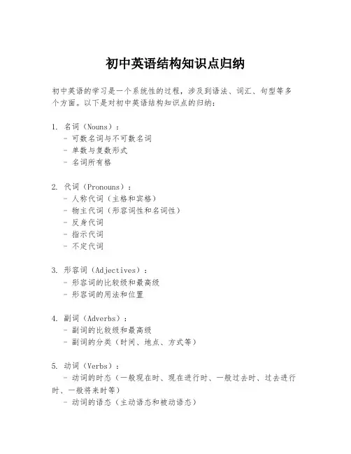 初中英语结构知识点归纳