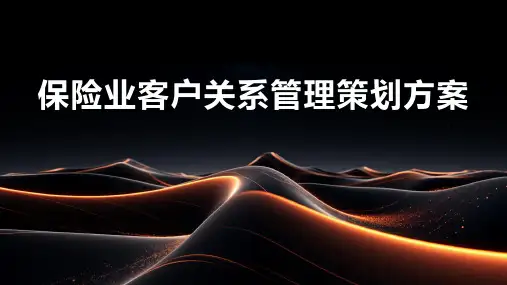 保险业的客户关系管理策划方案