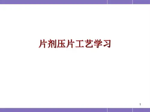 (医学课件)片剂压片工艺学习