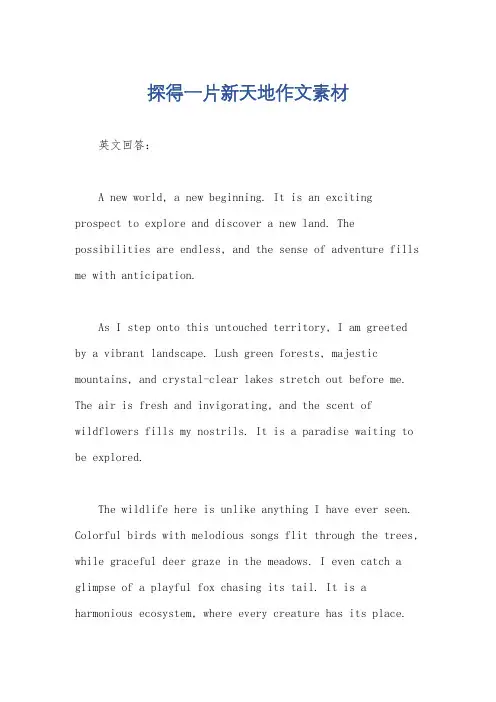 探得一片新天地作文素材