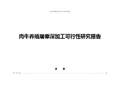 肉牛养殖屠宰深加工可行性研究报告