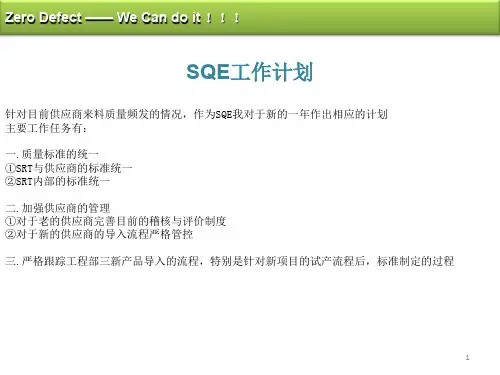 SQE工作计划ppt课件