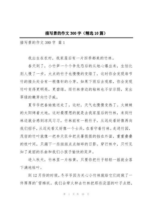 描写景的作文300字(精选10篇)
