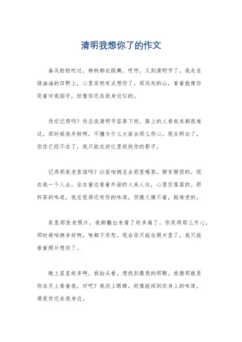清明我想你了的作文