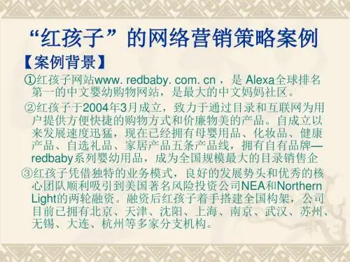 “红孩子”的网络营销策略案例