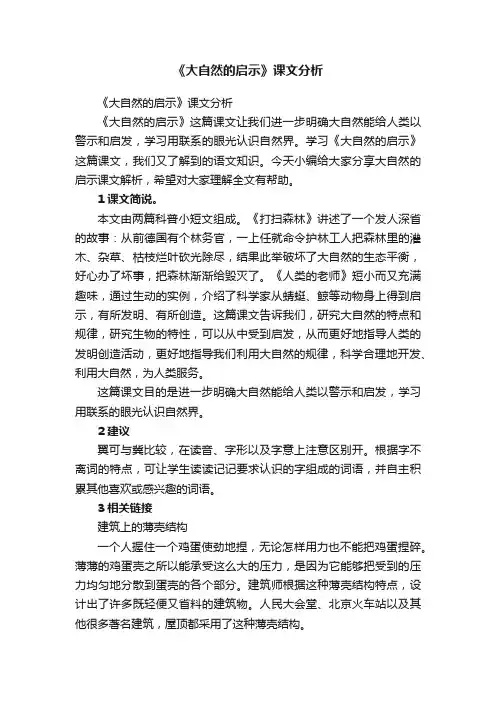 《大自然的启示》课文分析