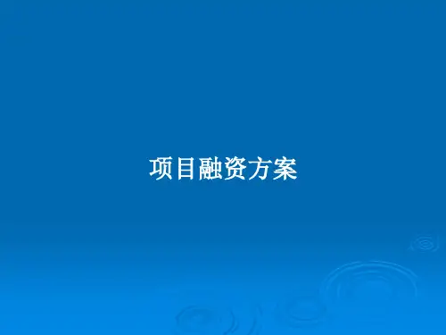 项目融资方案PPT教案
