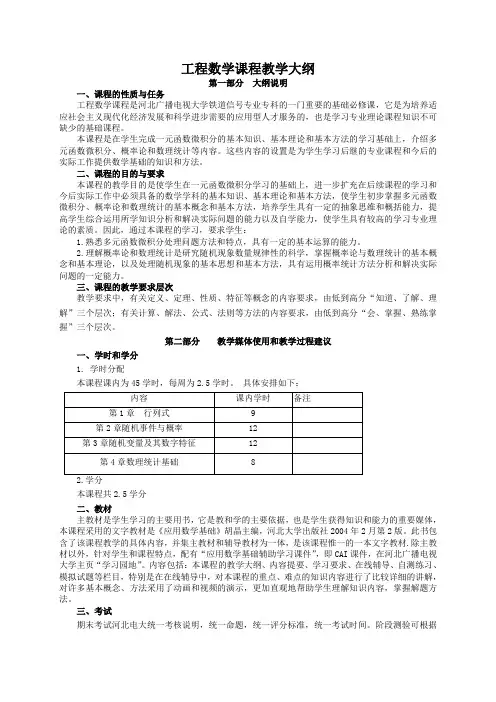 工程数学课程教学大纲